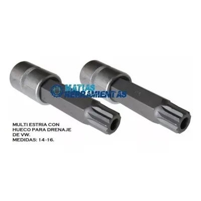 Juego De 2 Puntas Con Tubo Multiestria Aceite Caja Vw Drenaje M14 M16