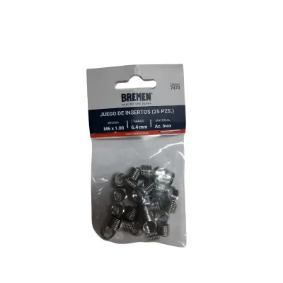 Juego De Insertos M6 X 1.00mm (25 Unidades)